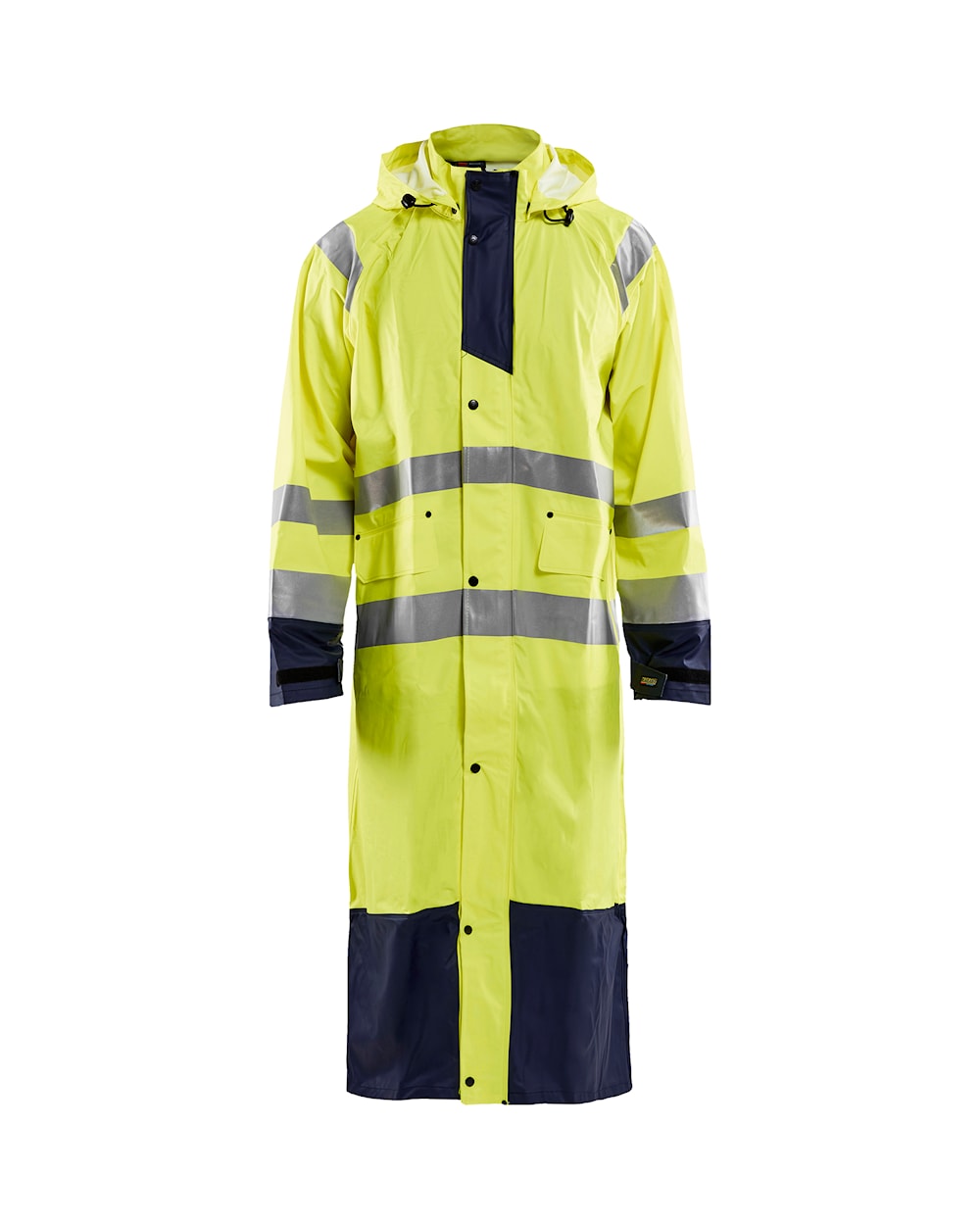 Blaklader Rain Coat Hi-Vis Level 1 4325 #colour_hi-vis-yellow-navy-blue