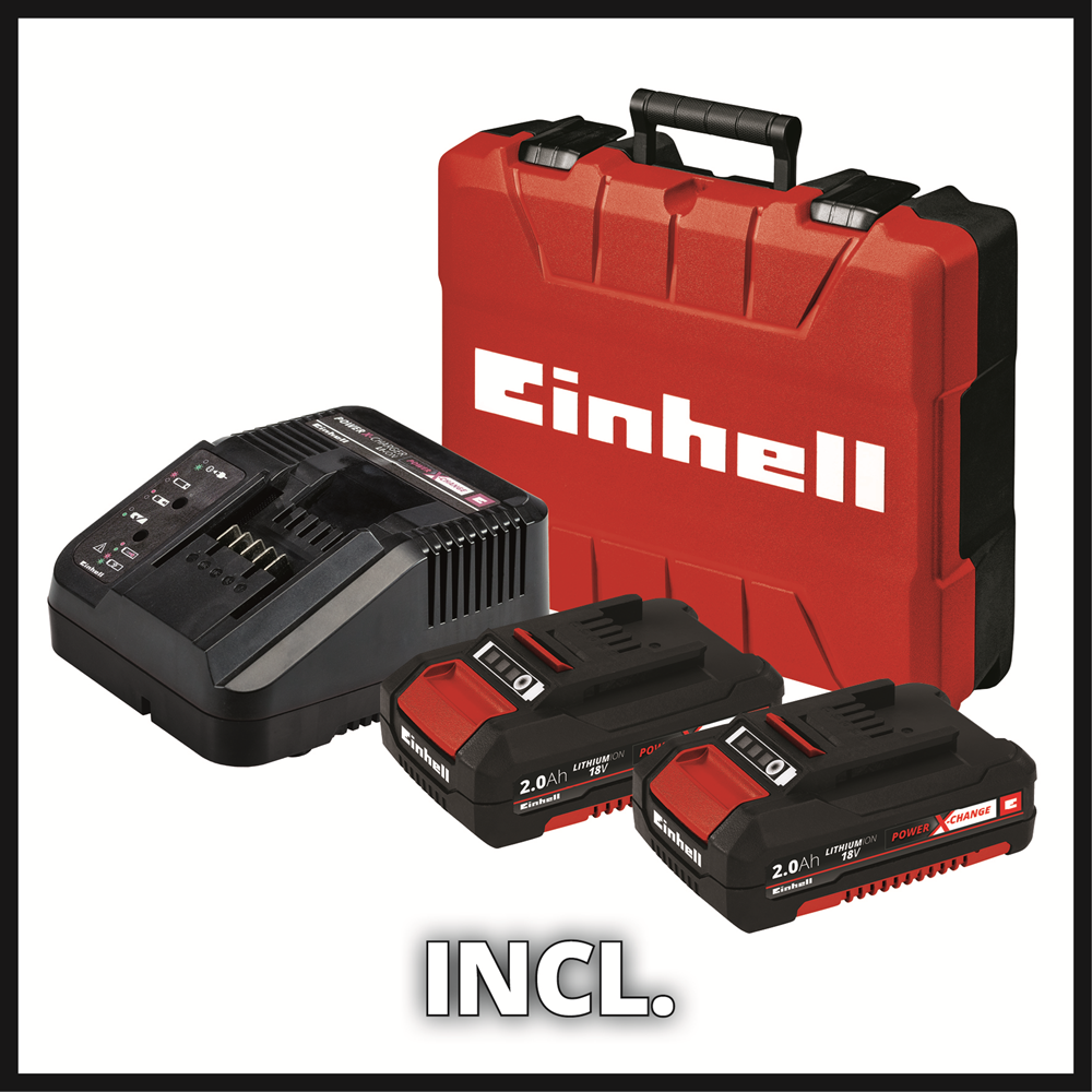 Einhell Power X-Change 18V Brushless 50Nm Combi Drill Kit 2x 2Ah