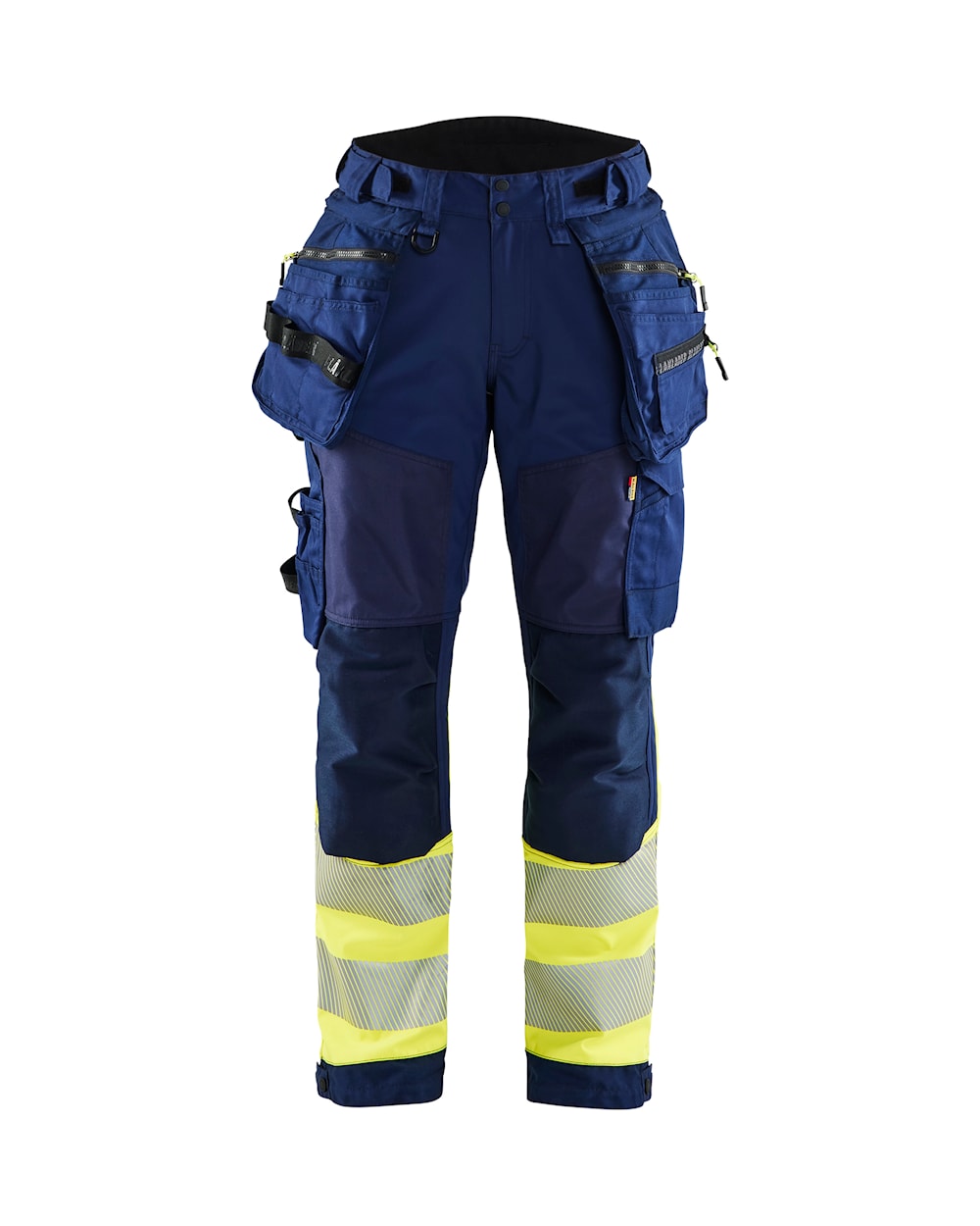 Blaklader Softshell Hi-Vis Trousers Women 7114 #colour_navy-blue-hi-vis-yellow