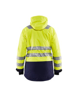 Blaklader Women's Hi-Vis Winter Parka 4472 #colour_hi-vis-yellow-navy-blue