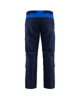 Blaklader Industry Trousers Stretch with Knee Pad Pockets 1448 #colour_navy-blue-cornflower-blue