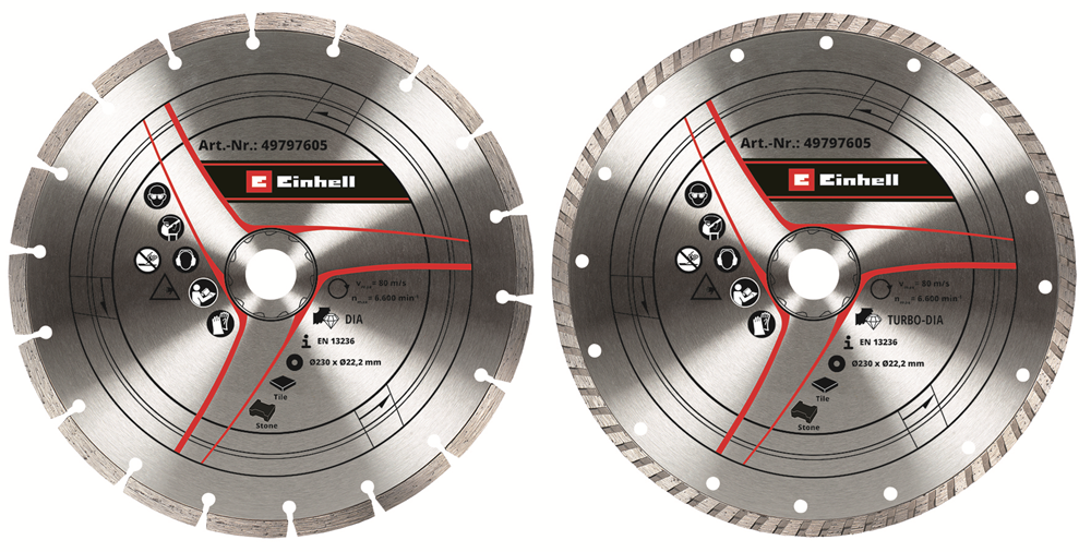 Einhell 2pc 230mm Angle Grinder Cutting Blades