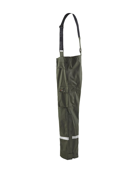 Blaklader Rain Trousers Hi-Vis Level 2 1302 #colour_army-green