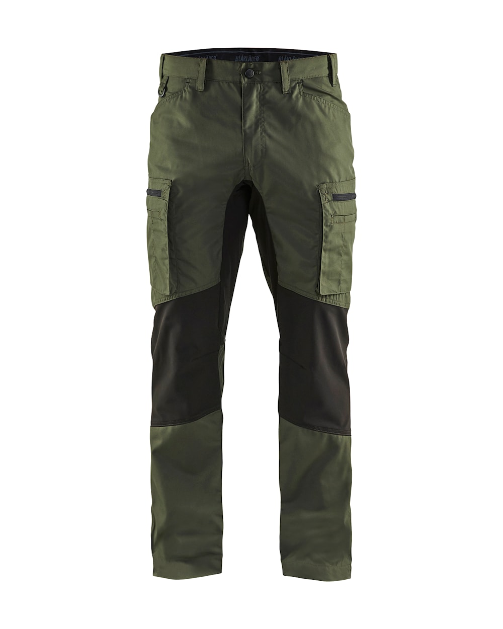 Blaklader Service Trousers with Stretch 14591845 #colour_army-green-black