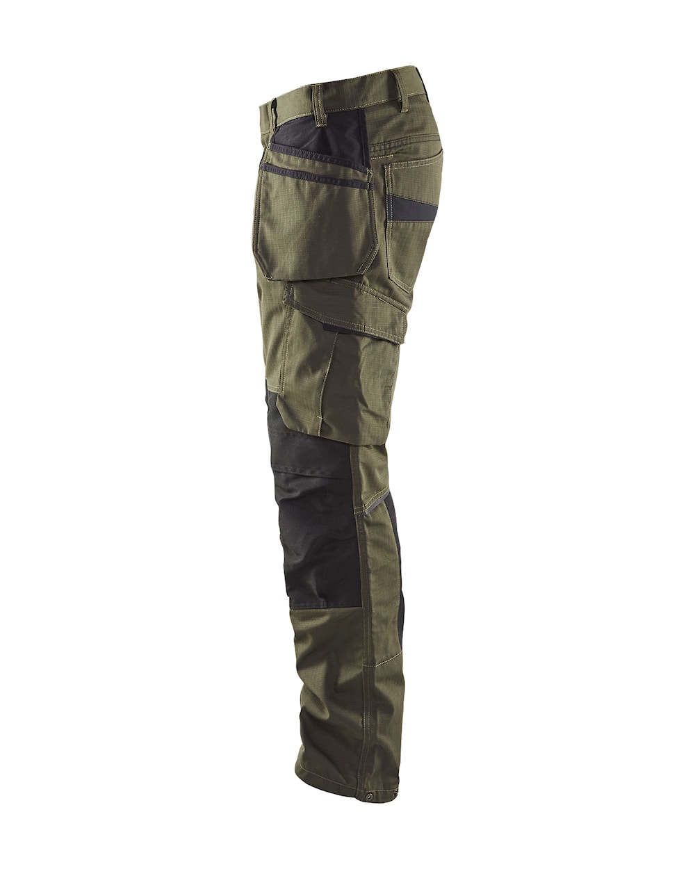 Blaklader Service Trousers with Stretch And Nail Pockets 1496 #colour_dark-olive-green-black