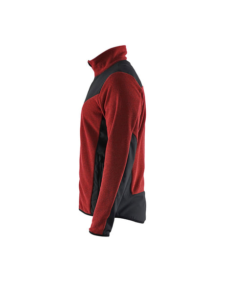 Blaklader Knitted Jacket with Softshell 5942 #colour_burned-red-black