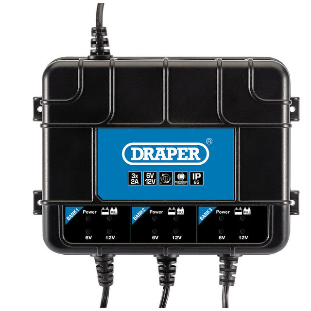 Draper Tools 6/12V 3 Bank Charger Station