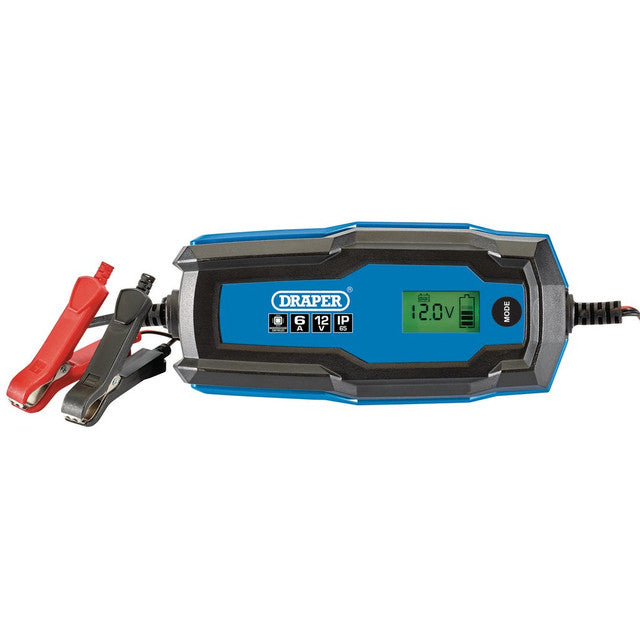 Draper Tools 6/12V Smart Charger And Battery Maintainer, 6A