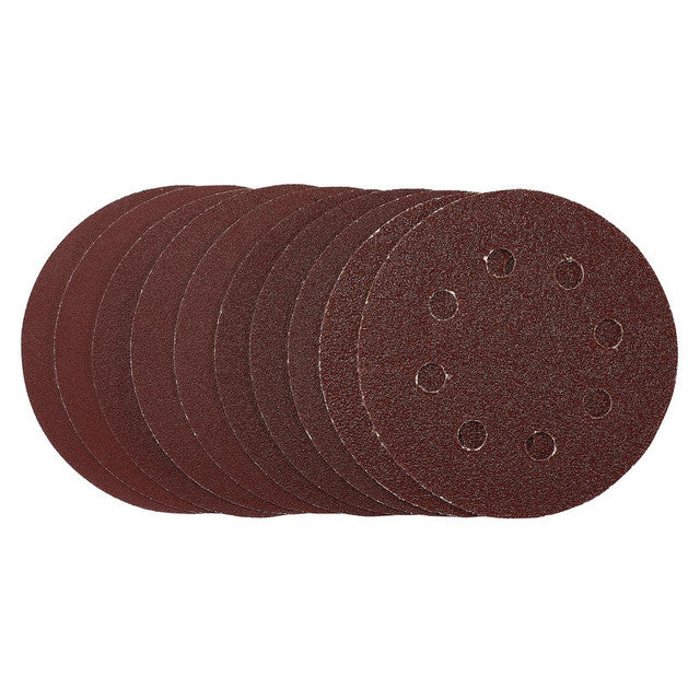 Draper Tools Sanding Discs, 115mm, Hook & Loop, Assorted Grit, (Pack Of 10)