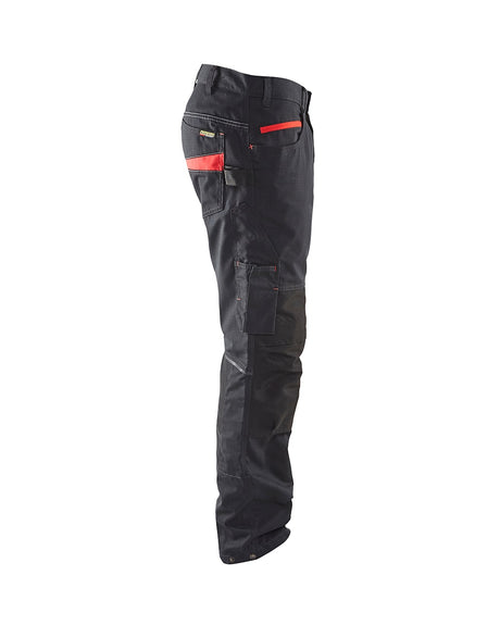 Blaklader Service Trousers with Stretch 1495 #colour_black-red