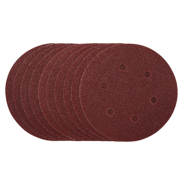 Draper Tools Sanding Discs, 150mm, Hook & Loop, 40 Grit, (Pack Of 10)