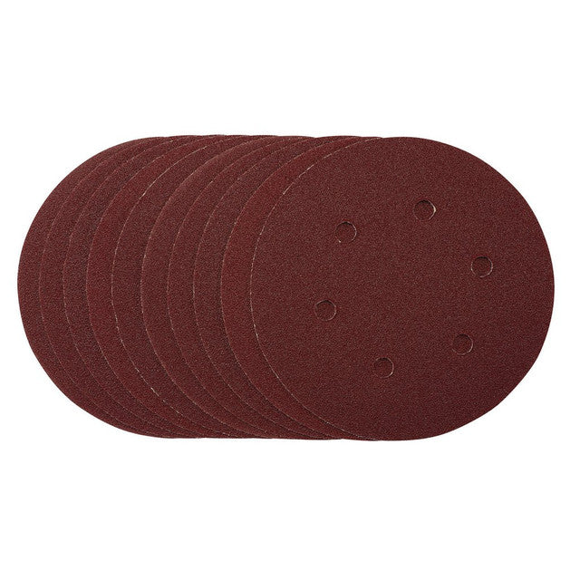 Draper Tools Sanding Discs, 150mm, Hook & Loop, 80 Grit, (Pack Of 10)