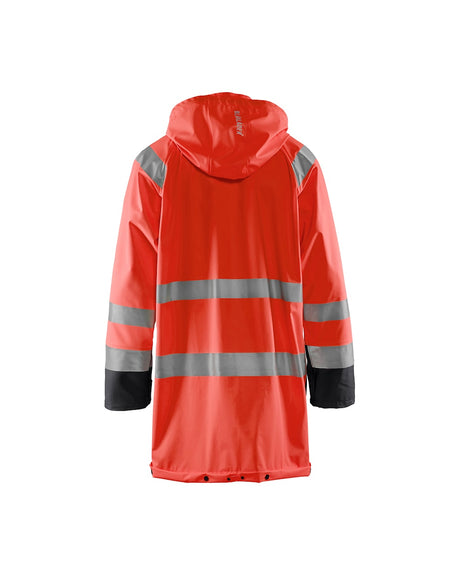 Blaklader Rain Jacket Hi-Vis Level 1 4324 #colour_red-hi-vis-black