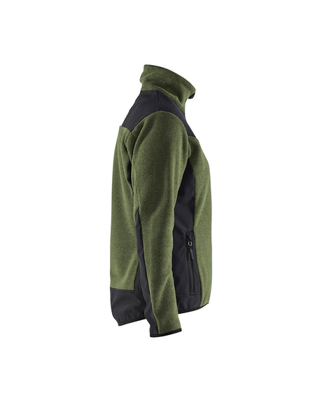 Blaklader Women's Knitted Jacket with Softshell 5943 #colour_autumn-green-black