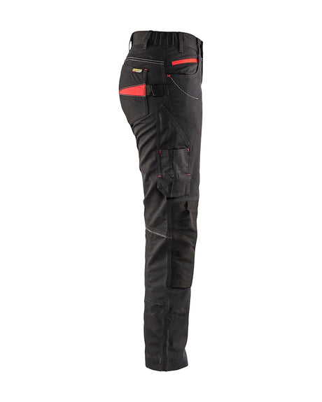 Blaklader Women's Service Trousers with Stretch 7195 #colour_black-red