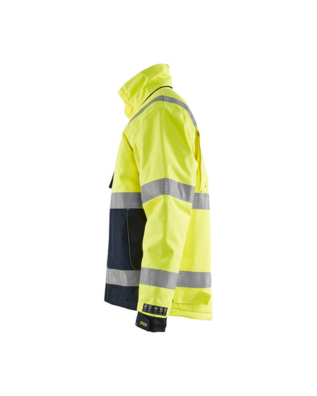 Blaklader Multinorm Winter Jacket 4068 #colour_hi-vis-yellow-navy-blue