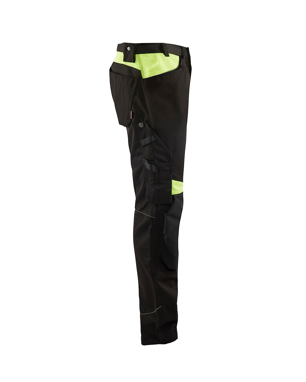 Blaklader Trousers without Nail Pockets 1556 #colour_black-hi-vis-yellow