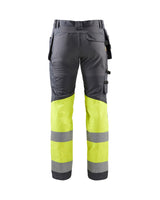 Blaklader Hi-Vis Trousers with Stretch 1558 - Mid Grey/Hi-Vis Yellow