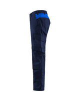 Blaklader Industry Trousers Stretch with Knee Pad Pockets 1448 #colour_navy-blue-cornflower-blue