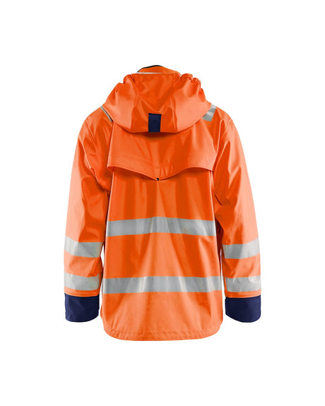 Blaklader Rain Jacket Hi-Vis Level 2 4302 #colour_orange-navy-blue