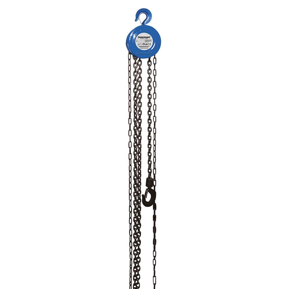 Silverline Chain Block - 1000kg/2.5m Lift Height