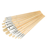 Silverline Artists Paint Brush Set 12pce - Flat Tips