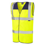 Leo Workwear BRADWORTHY Leo EcoViz Navy Yoke Waistcoat