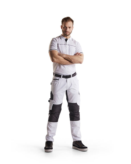 Blaklader Painters Trousers with Stretch 1095 #colour_white-dark-grey