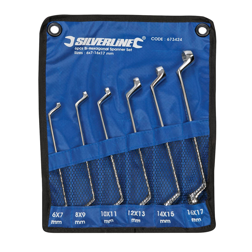 Silverline Deep Offset Ring Spanners Set 6Pce