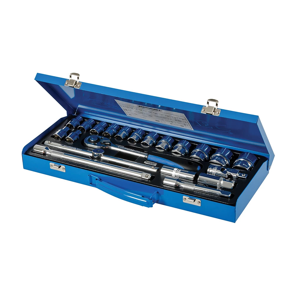 Silverline Socket Wrench Set 1/2" Drive Metric 21Pce