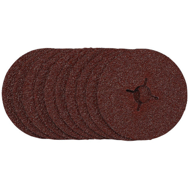 Draper Tools Fibre Sanding Discs, 115mm, 24 Grit, (Pack Of 10)