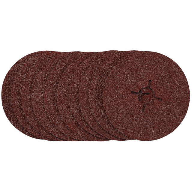 Draper Tools Fibre Sanding Discs, 115mm, 36 Grit, (Pack Of 10)