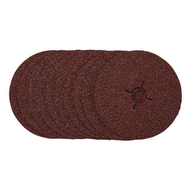 Draper Tools Fibre Sanding Discs, 125mm, 24 Grit, (Pack Of 10)