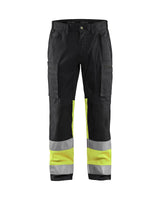 Blaklader Hi-Vis Trousers with Stretch 1551 - Black/Hi-Vis Yellow