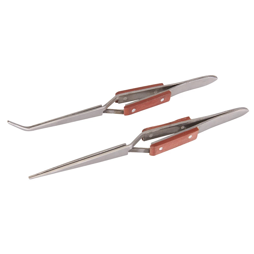 Silverline Cross-Action Tweezer Set 2Pce