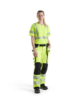 Blaklader Women's 4-Way-Stretch Hi-Vis Trousers 7197 #colour_hi-vis-yellow-black