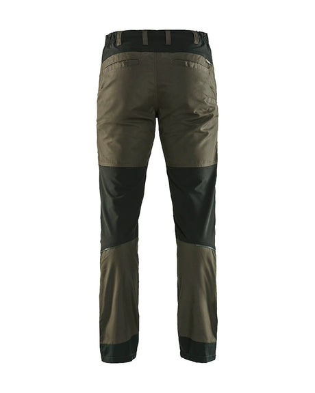 Blaklader Service Trousers with Stretch 1456 - Dark olive green/Black #colour_dark-olive-green-black