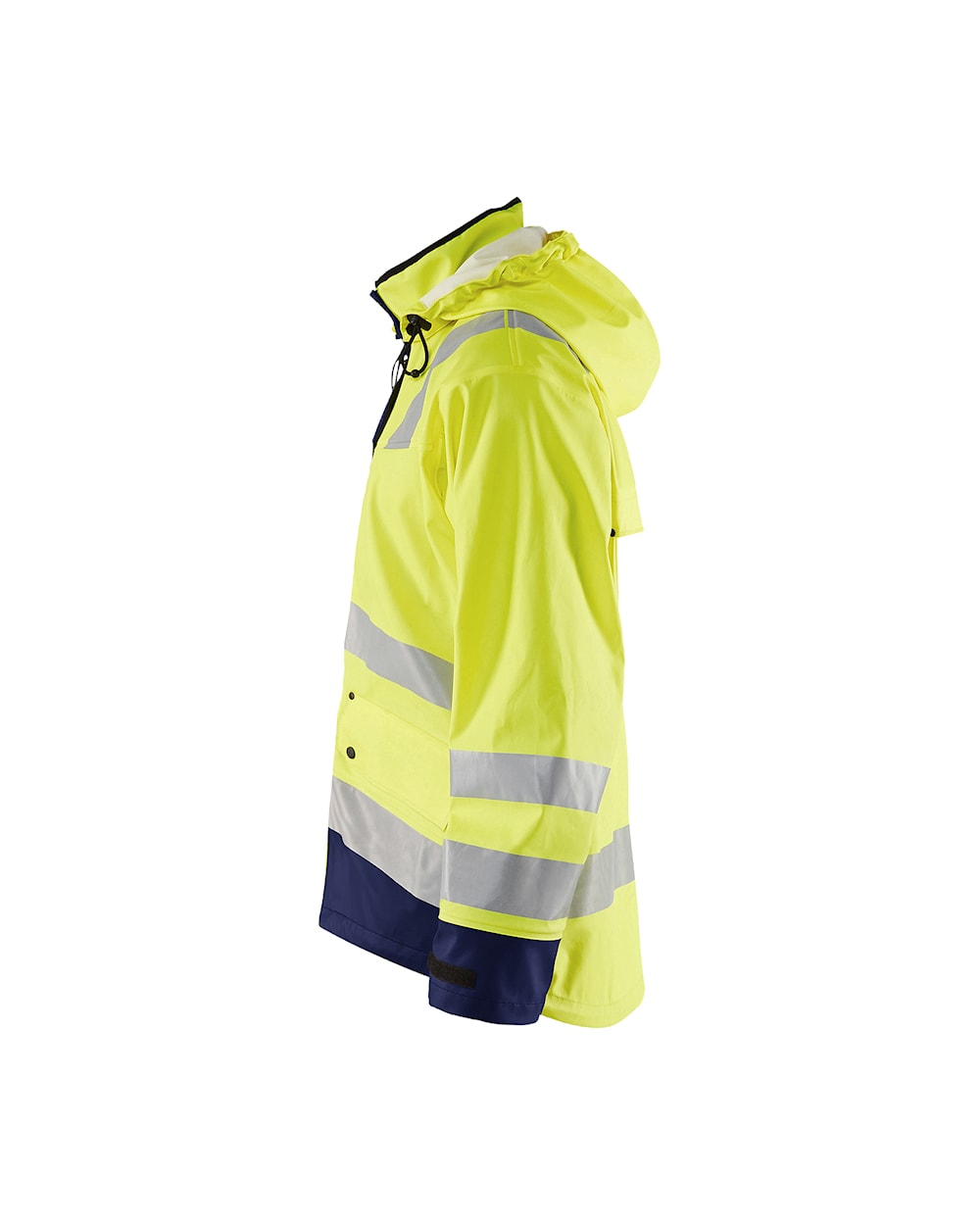 Blaklader Rain Jacket Hi-Vis Level 2 4302 #colour_hi-vis-yellow-navy-blue