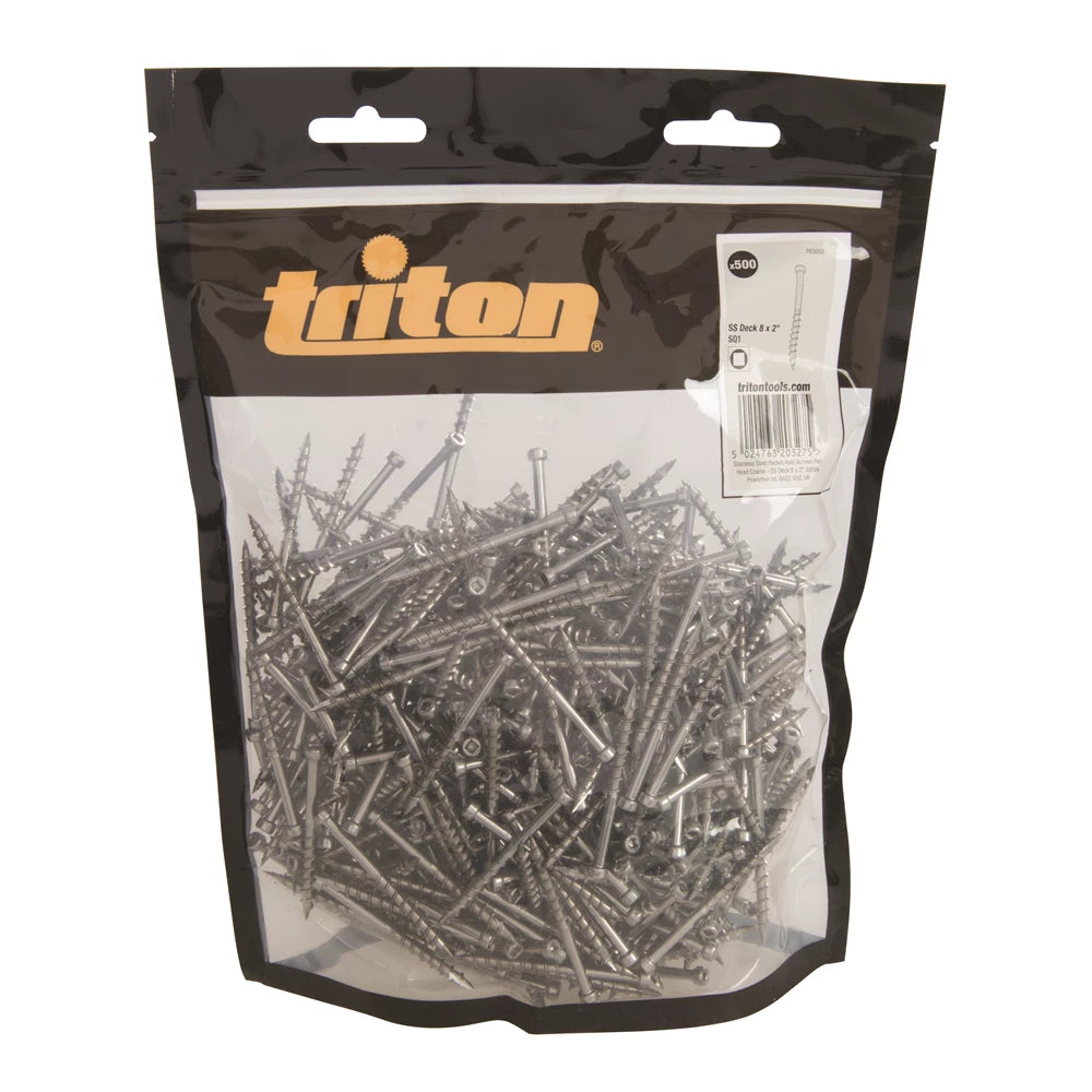 Triton Stainless Steel Pocket-Hole Screws Pan Head Coarse