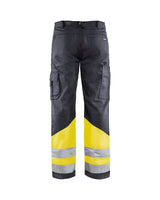 Blaklader Hi-Vis Trousers 1564 - Mid Grey/Hi-Vis Yellow