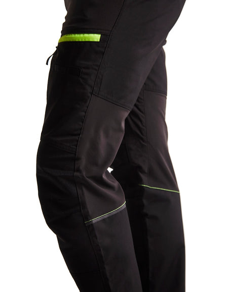 Blaklader Service Trousers with Stretch 1456 #colour_black-hi-vis-yellow