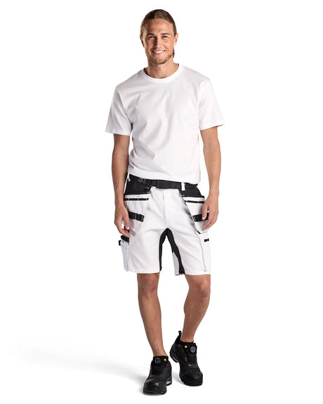 Blaklader Painter Shorts with Stretch X1900 1911 #colour_white-black