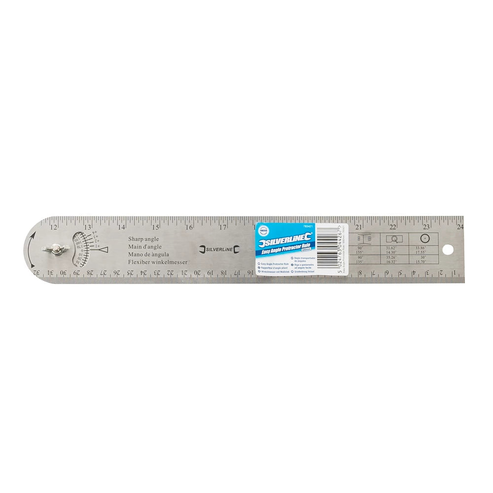 Silverline Easy Angle Protractor Rule