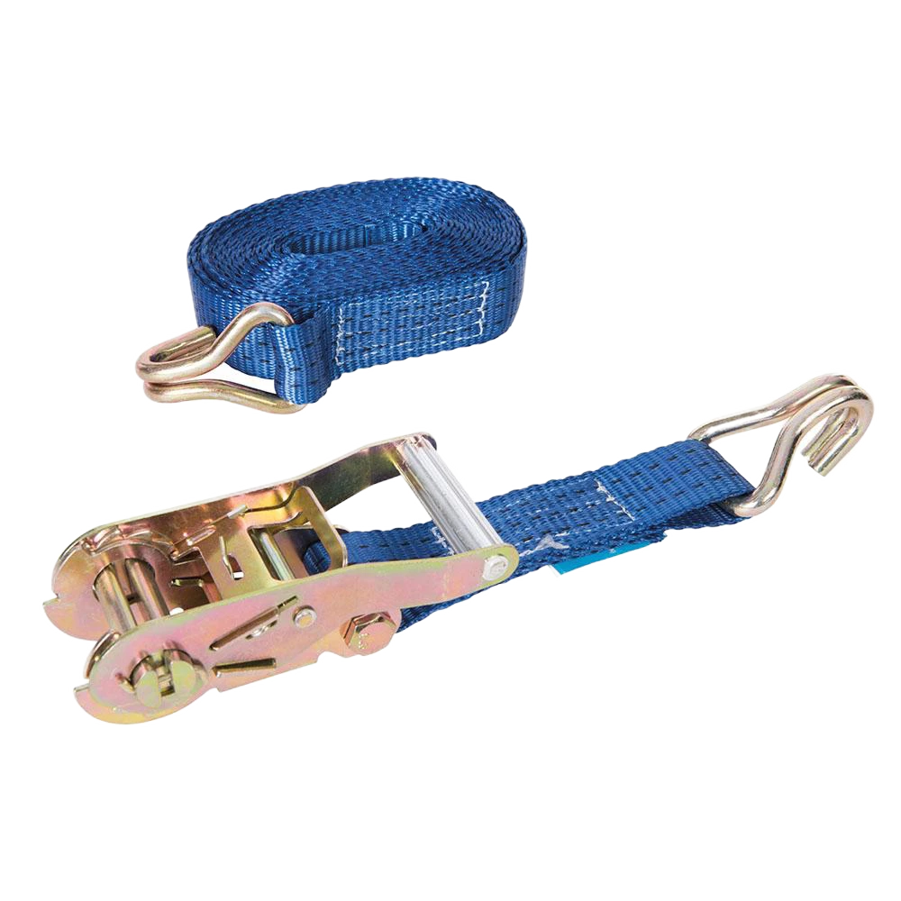 Silverline Ratchet Tie Down Strap J-Hook - 6m x 38mm (Rated 1000kg Capacity 2000kg)