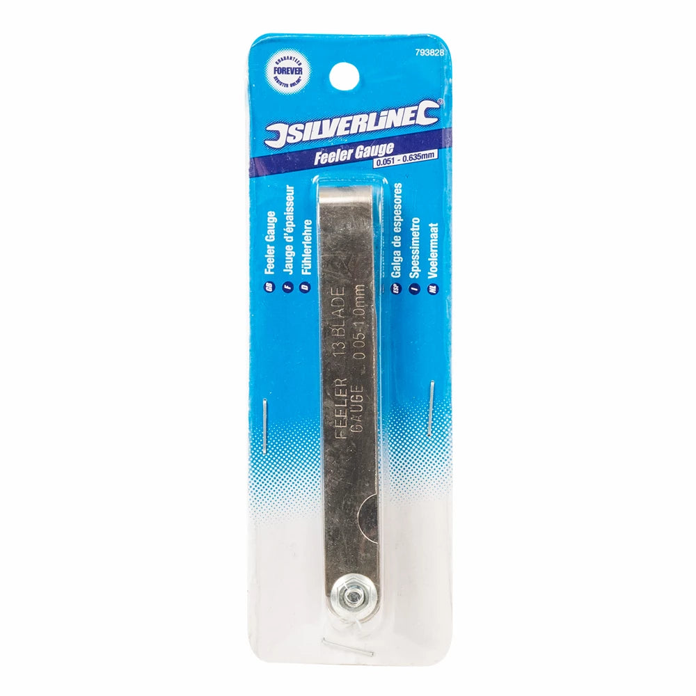 Silverline Feeler Gauge - 13 Leaves (0.05 – 1.0mm)