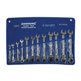 Silverline Flexible Head Ratchet Spanner Set 12Pce