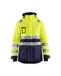 Blaklader Women's Hi-Vis Winter Parka 4472 #colour_hi-vis-yellow-navy-blue