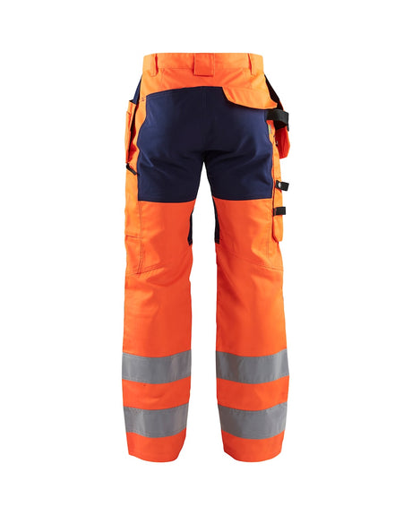 Blaklader Hi-Vis Trousers with Stretch 1552 - Hi-Vis Orange/Navy Blue