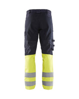 Blaklader Trousers Multinorm Inherent with Stretch 1787 #colour_navy-blue-hi-vis-yellow