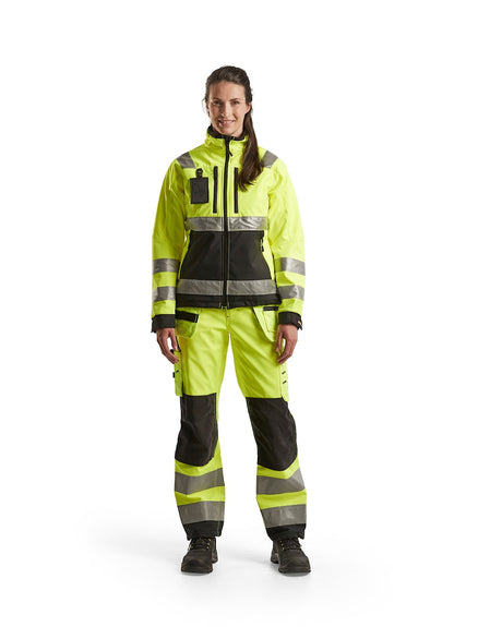 Blaklader Women's Hi-Vis Softshell Jacket 4902 #colour_hi-vis-yellow-black